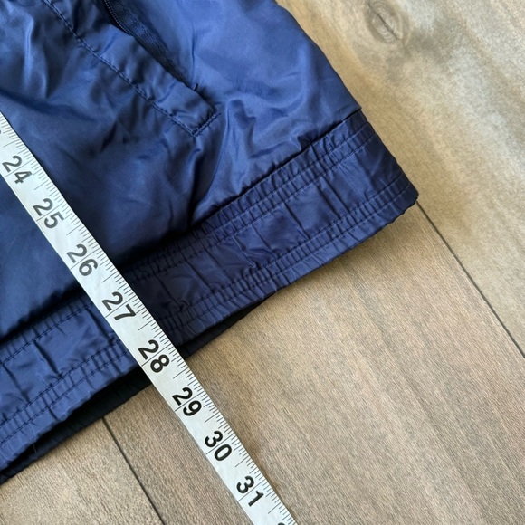 Vtg Y2K Adidas windbreaker 3 stripe sleeve oversized zip up jacket navy size XL - Picture 5 of 6